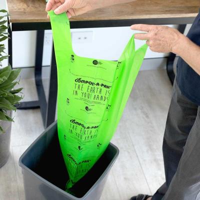 China Light Green Bin Liner Biodegradable Lining Bag Kitchen Household Products Garbage Compostable Garbage Bag for sale