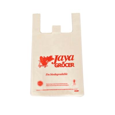 China 100% Biodegradable Corn Based Eco Starch Carry Bags T-Shirt Bags Corn Starch Bolsas Biodegradable Plastic Custom Customized Logo Industrial Pulp BIO for sale