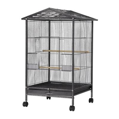 China 2021 Metal Grid Box Breathable Steel Breeding Hot Parrot Big Small Toys Cat Parrot Pet Bird Cage Luxury for sale