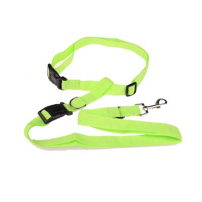 China Viable Wholesale Adjustable Nylon Dog Collar Leash Set Powerful Wearable Harness for sale