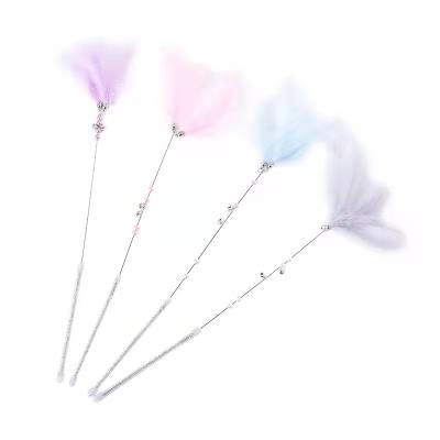 China Cat Fishing Stick Funny Butterfly Toy Price Fairy Feather Cat Puzzle Interactive Magic Wand for sale