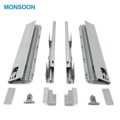 China Modern Soft Close Adjustable Thin Metal Box Wall Mounted Cabinet Drawer Slide for sale