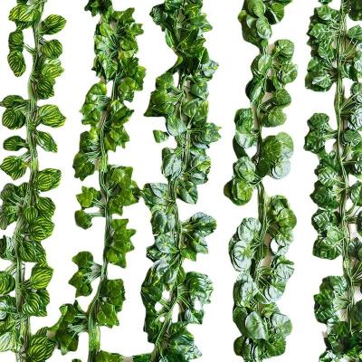 China Silk+plastic GM 12 Pack 84Ft Artificial Ivy Garland, Fake Vines UV Resistant Greenery Leaves Fake Plants Hanging Aesthetic Vines for sale