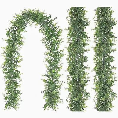 China Silk+plastic GM 17.1ft Artificial Eucalyptus Garlands Greenery Garlands Bulk Fake Vines Faux Hanging Plants for sale