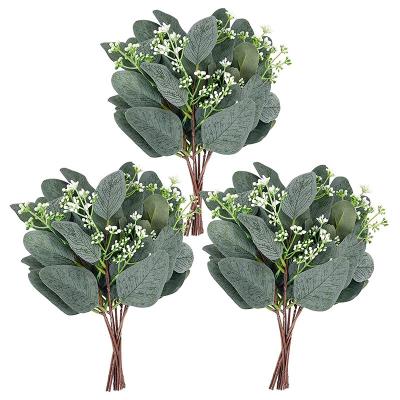 China Silk+plastic GM  Artificial Eucalyptus Stems  Faux Eucalyptus Branches Fake Greenery Plants Stems for Home Party Decorations for sale