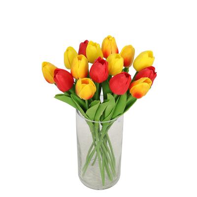 China Silk +plastic GM Artifical Tulips Flowers Real Touch Faux Tulip Stems PU Tulip Bouquet for Home Office Easter Spring Wreath decoration for sale