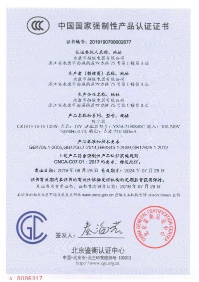 CCC - Yongkang Sippon Electric Co., Ltd.