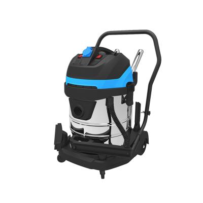 China Lower Noise Industrial Wet Dry Vacuum Cleaner 3-Motor Water Sucking Machine 70L Wet Dry Vacuum Cleaner for sale