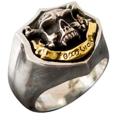 China Popular S925 Silver Skull Punk Vintage Dark Mens Punk Ring For Men for sale