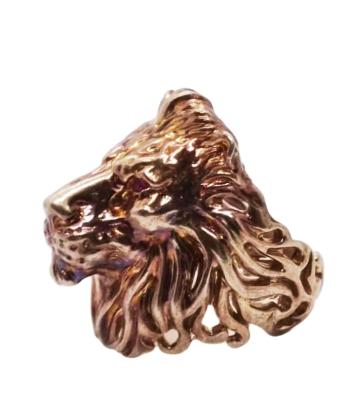 China CLASSIC stunning dominating lion roar, gold diamond ring, ultra-detailed workmanship, a must-have for kingly men for sale