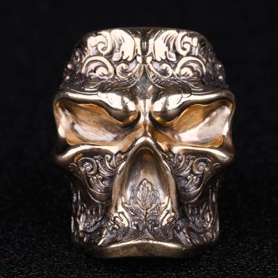 China New 925 CLASSIC punks sterling silver alien skull ring for men for sale