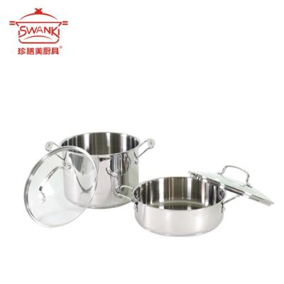 China Sustainable Brand New German Kitchen Restaurant Cookware Stainless Steel Customize Cookware Sets for sale