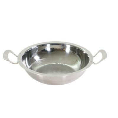 China Sustainable Chinese Cooking Wok 304 Stainless Steel Honeycomb Frying Pan Wok With Handle for sale