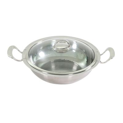 China Sustainable Gas Induction Large Size Chinese Wok Restaurant Outdoor Stainless Steel Wok for sale