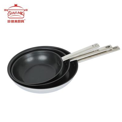 China New 2021 Factory Price Viable Wok Pan Non Stick Coating Stainless Steel Frying Pan For Restaurant for sale