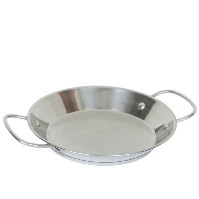 China Factory Sustainable Sale Spanish Seafood Cooking Pots Stainless Steel Fryer Paella Pan for sale