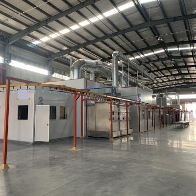 China High Efficency Epoxy Resin Powder Coating Line with 40 Automatic Powder Spray Guns for sale