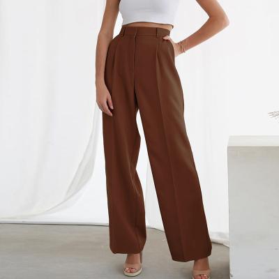 China Anti-wrinkle Clothing Autumn Wholesale Office Use Women's Casual Loose Straight Pants Wide Leg Pants For Ladies for sale