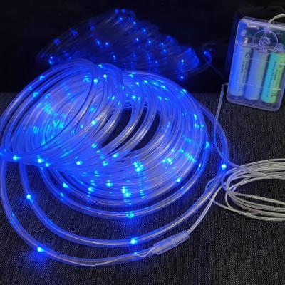 China Tube String Lights RGB 7 Color Changing Dimmable Copper Wire Lights with Clear Tube for Outdoor, Powered by USB Battery Box, Solar for sale