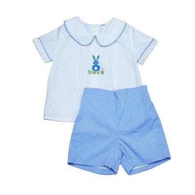 China Wholesale New Spanish Children's Clothing Summer Casual Rabbit Embroidery Baby Brother Sister Family Matching Clothes Sets Dresses for sale