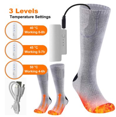 China Antibacterial heated socks winter electric heated rechargeable battery thermal socks washable women for women men rechargeable for sale