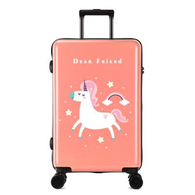 China DIY Hardside Travel Trolley Cartoon Kids Suitcase Cabin Travel Bottom UV Printed Luggage for sale