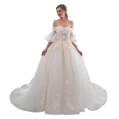 China Breathable Princess Bridal Gowns Ball Gown Wedding Dresses 2021 Cheap Bridal Wedding Gowns Africa Wedding Dresses L43657 for sale