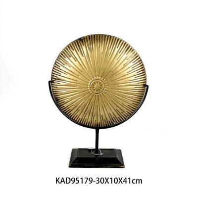 China Round Shape Eco-Friendly Handmade Abstract Gold Plated Desk Accessories Furniture Pieces Decoration Art Ornaments for sale