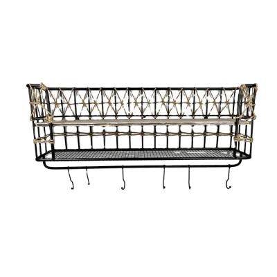 China Hot Selling Eco-friendly Modern Stylish Metal Floating Shelf Storage Wall Mounted Rack For Home Living Room for sale