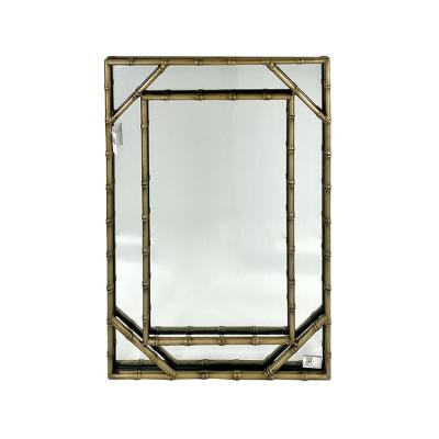 China Art Deco Reasonable Price Mirror Gold Square Decorative Metal Framed Wall Art Mirror For Home Decor for sale