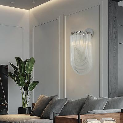 China Hot Sale Modern Design Living Room Indoor Hotel Luxury Glass E14 LED Bedroom Decorative Modern Wall Lamp for sale