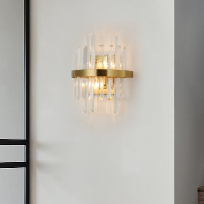 China Modern Creative Corridor Home Bedside Led Light Crystal Wall Mounted Luxury Decorative Indoor Wall Lamp for sale