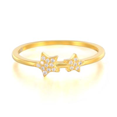 China ROXI s925 Niche Design Fashion Cut Star Pentagon Star Single Diamond Ring Sterling Silver for sale