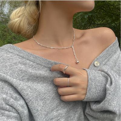 China ROXI CLASSICS Japan and South Korea Fashion Single Paperclip Chain Wild Ball Necklace for sale