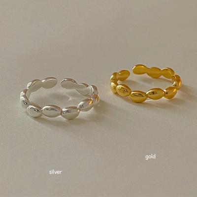 China ROXI FASHIONABLE Unique Design Korean Style Geometric Ellipse Quilting Simple Open Ring for sale