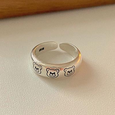 China ROXI Fashion Three Bears Brass Cute Open Ring Korean Trendy Pattern Adjustable Ring For Girls for sale