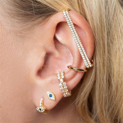 China 2021 ROXI Demon S925 Hot Silver Eye Personality Trendy Zircon Circle Stud Earrings for sale