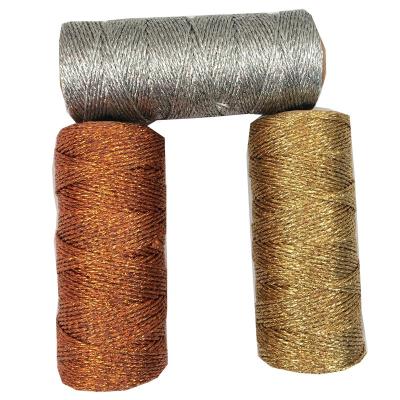 China DIY Decoration 100m Gold Metallic Bakers Twine , Sllver Copper Twine 3-Ply Spool For DIY Crafts Arts for sale