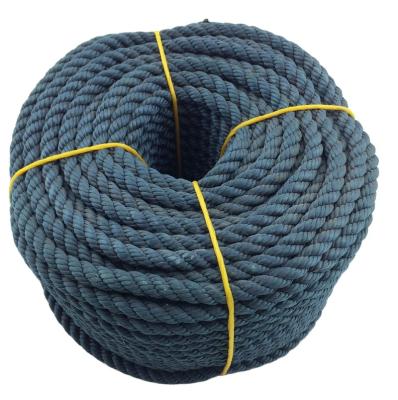 China Net Blue Polyester Dock Line, 3 Strand Twisted Polyester Hawser Rope For Boat Mooring Or Towing for sale