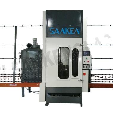 China SKS-2500 High Quality Control Three Guns Vertical Architectures Furniture Home Appliance Guangzhou PLC Glass Sandblasting Machine for sale