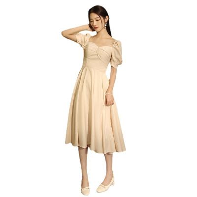 China 2021 breathable new short sleeve satin bridesmaid dress for sale