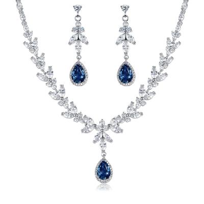 China FASHIONABLE 2022 hot sale cheap wedding jewelry necklace and dangle earring set for sale