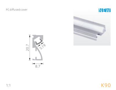 China Difusor de la PC PMMA para el lighint linear LED del perfil de aluminio de la pared de 30D en venta