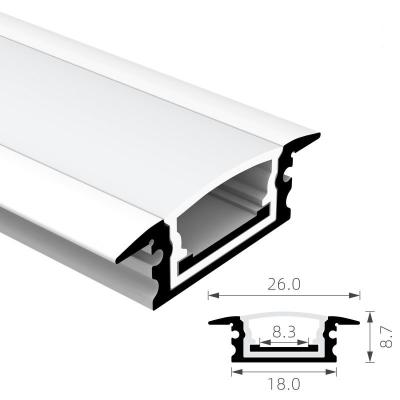 China O canal impermeável 6063 T5 do diodo emissor de luz do quadrado de H8.7mm IP65 Recessed o perfil de alumínio conduzido à venda