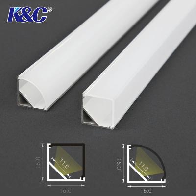 China LED Corner Aluminium Profile Extrusion Channel For Cabinet 45 90 Degree Angle Light for sale