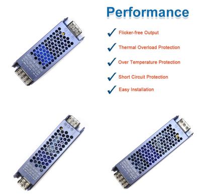 China 60W 100W 200W LED Power Supply DC 12V 24V AC220V - 240V LED Driver Switching IP20 for sale