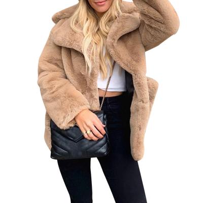 China Euro Sleeve Faux Fur Coat Womens Clothing Coat Women Winter Jacket Anti-wrinkle Turn-Down Collar Long for sale