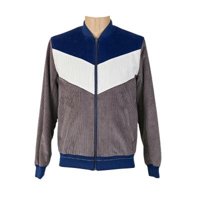 China OED/ODM Corduroy Contrast Color Blue Gray Men Jacket Breathable Custom Bomber for sale