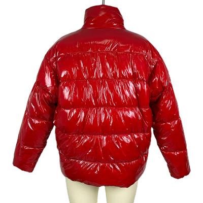 China Factory Direct Red Shiny Padded Winter Bubble Jacket High Quality Men Breathable for sale