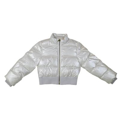 China new fashion custom Anti-wrinkle shiny bubble jacket padded kids stripper jacket for girls for sale